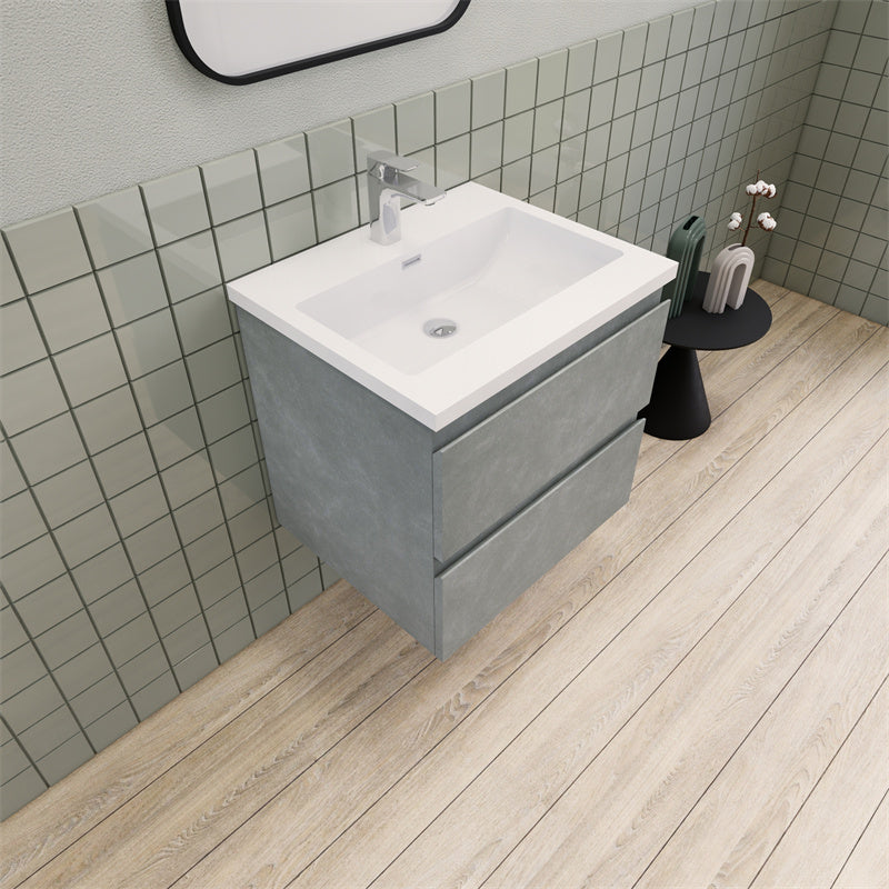 Magpie Floating Vanity in Cement Gray (24-84 inches)