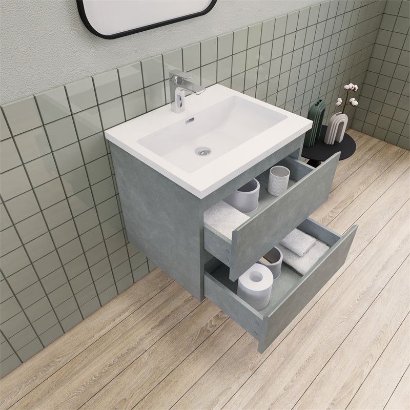 Magpie Floating Vanity in Cement Gray (24-84 inches)