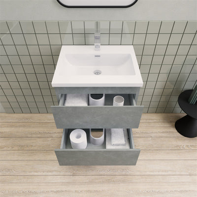 Magpie Floating Vanity in Cement Gray (24-84 inches)