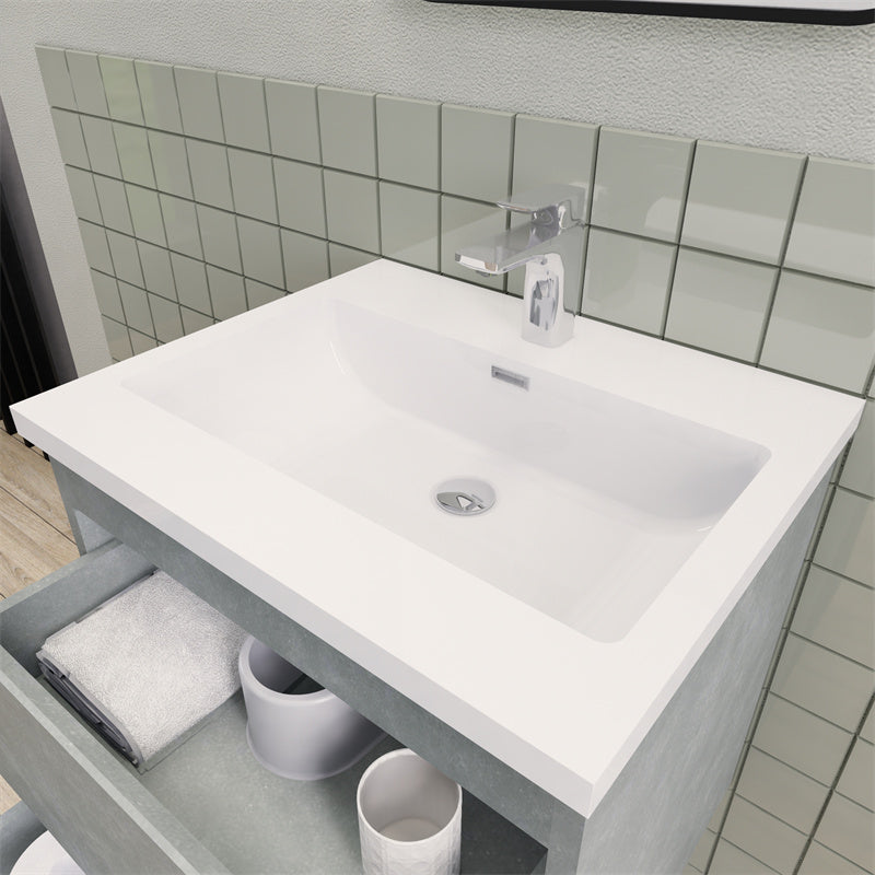 Magpie Floating Vanity in Cement Gray (24-84 inches)