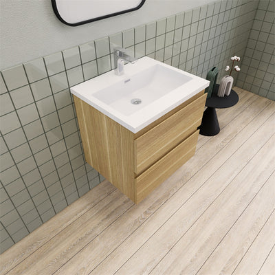 Magpie Floating Vanity in White Oak (24-84 inches)