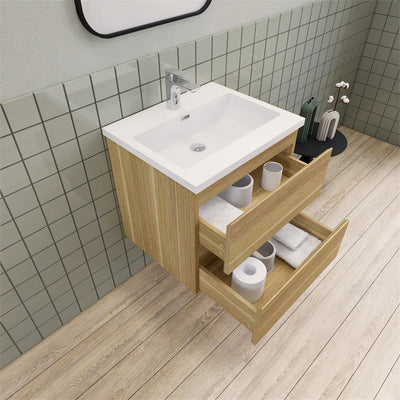 Magpie Floating Vanity in White Oak (24-84 inches)