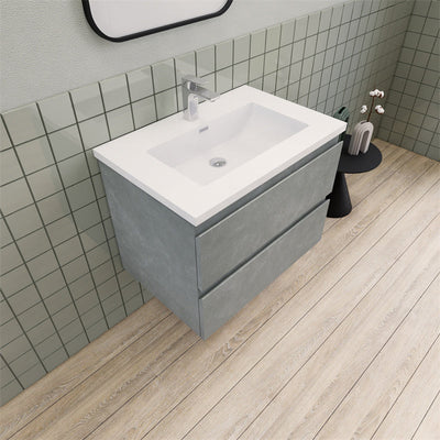 30" Magpie Floating Vanity in Cement Gray