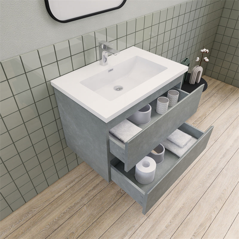 Magpie Floating Vanity in Cement Gray (24-84 inches)