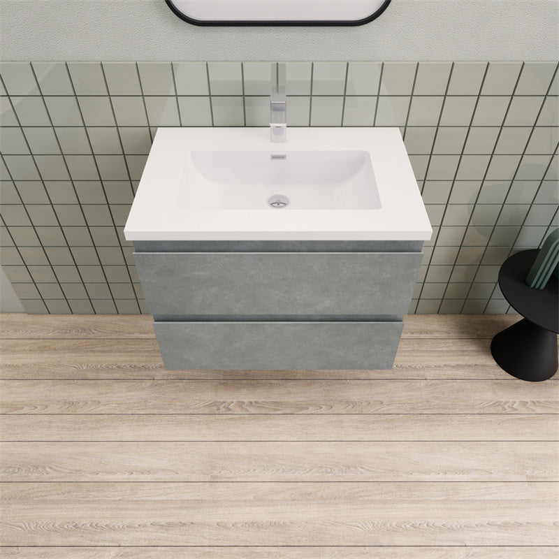 30" Magpie Floating Vanity in Cement Gray