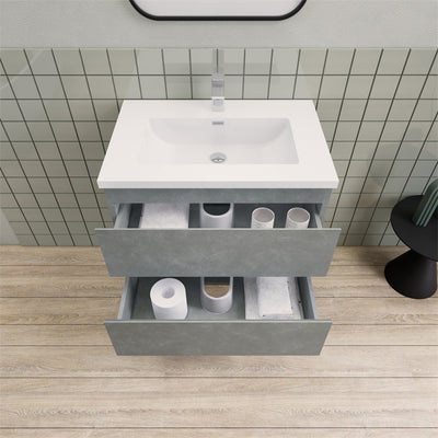Magpie Floating Vanity in Cement Gray (24-84 inches)