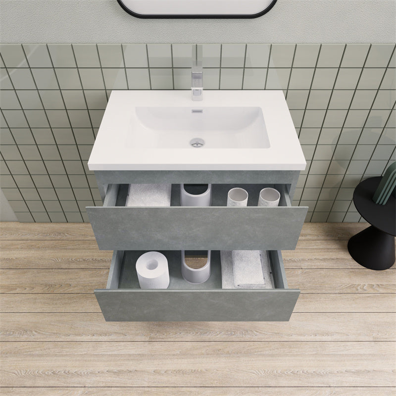 Magpie Floating Vanity in Cement Gray (24-84 inches)