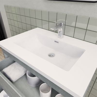 Magpie Floating Vanity in Cement Gray (24-84 inches)