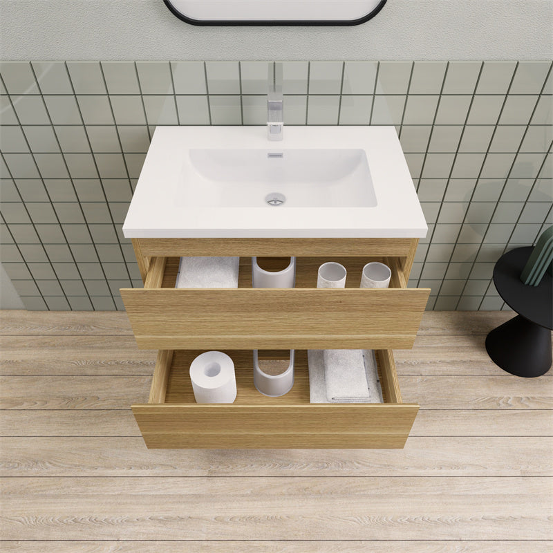 Magpie Floating Vanity in White Oak (24-84 inches)