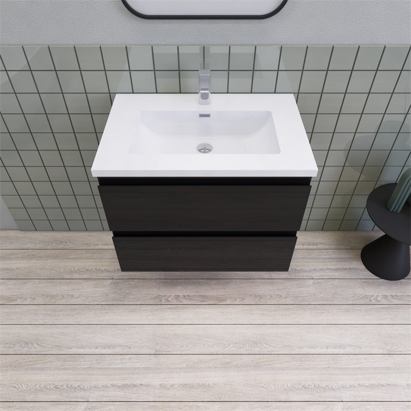 Magpie Floating Vanity in Glossy Black (24-84 inches)