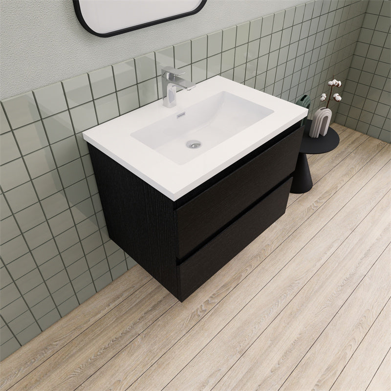 Magpie Floating Vanity in Rich Black Oak (24-84 inches)