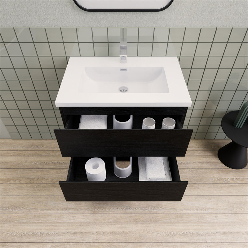 Magpie Floating Vanity in Rich Black Oak (24-84 inches)