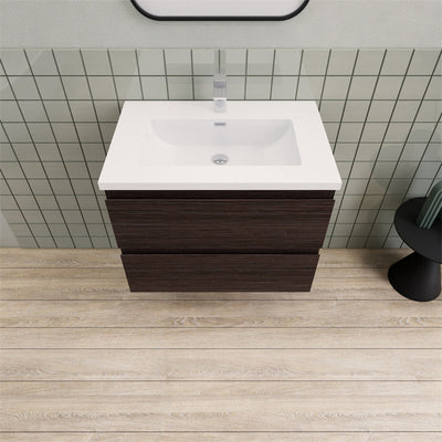 30" Magpie Floating Vanity in Dark Grey Oak