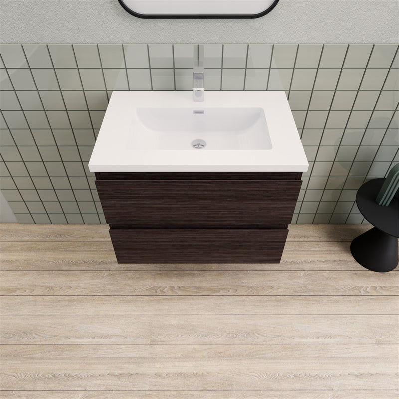 30" Magpie Floating Vanity in Dark Grey Oak