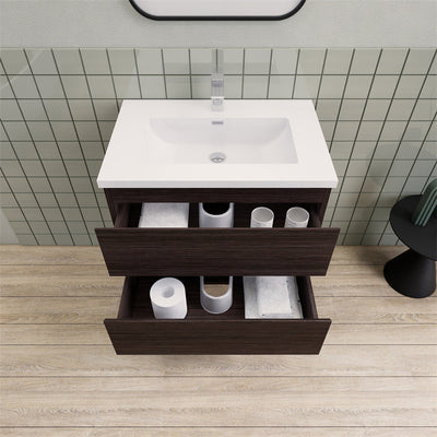 30" Magpie Floating Vanity in Dark Grey Oak