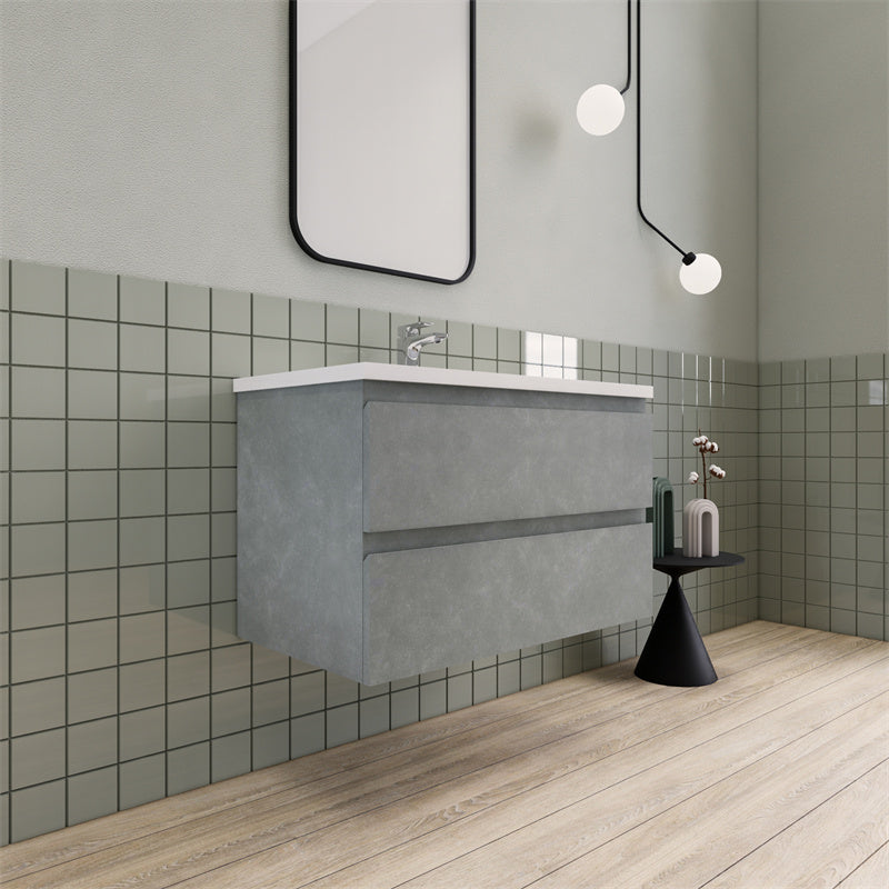 Magpie Floating Vanity in Cement Gray (24-84 inches)