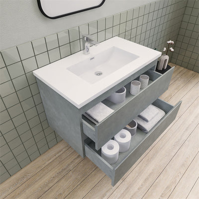 Magpie Floating Vanity in Cement Gray (24-84 inches)