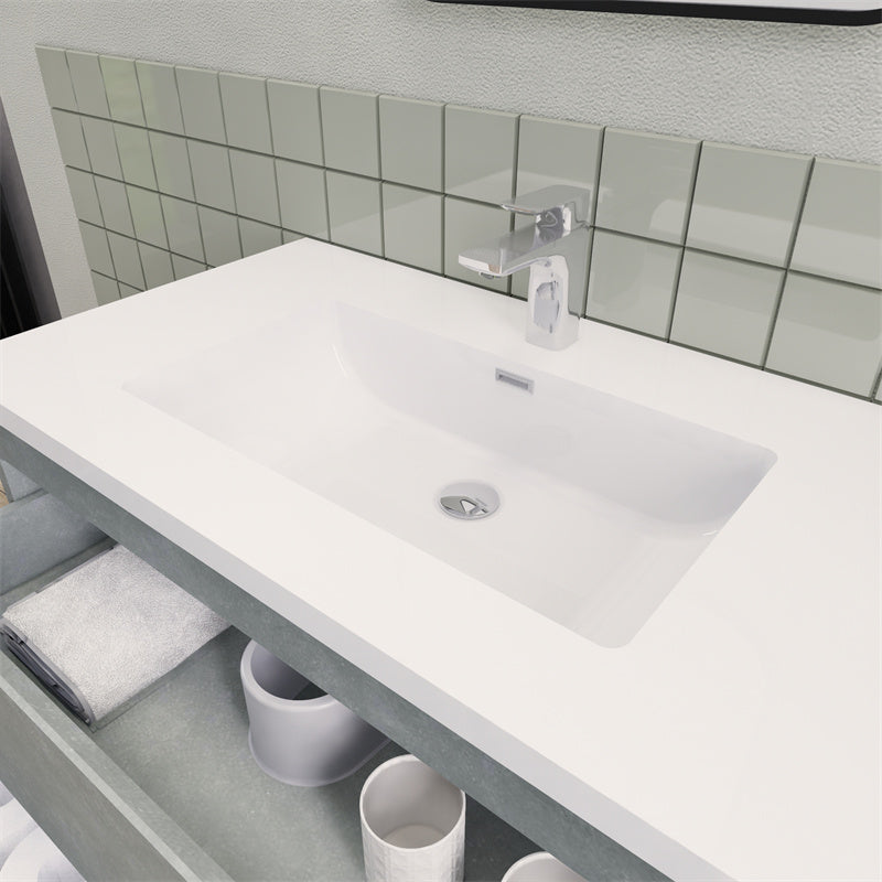 Magpie Floating Vanity in Cement Gray (24-84 inches)