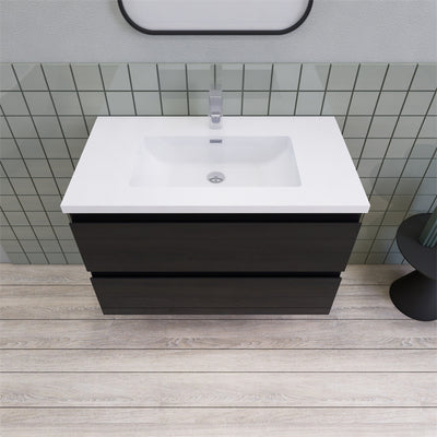 Magpie Floating Vanity in Glossy Black (24-84 inches)