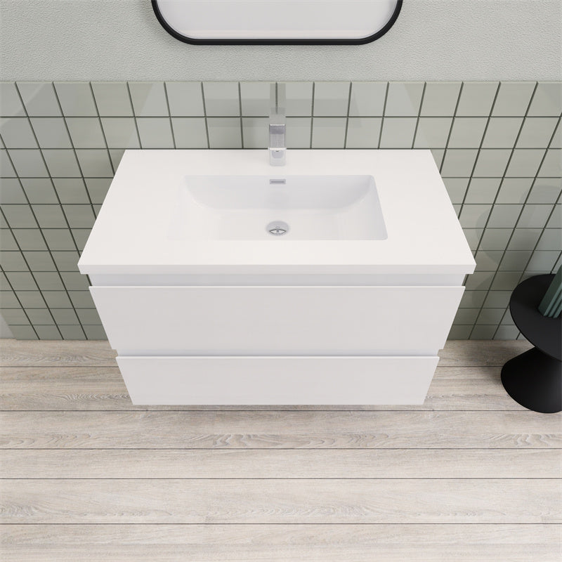 Magpie Floating Vanity in High Gloss White (24-84 inches)