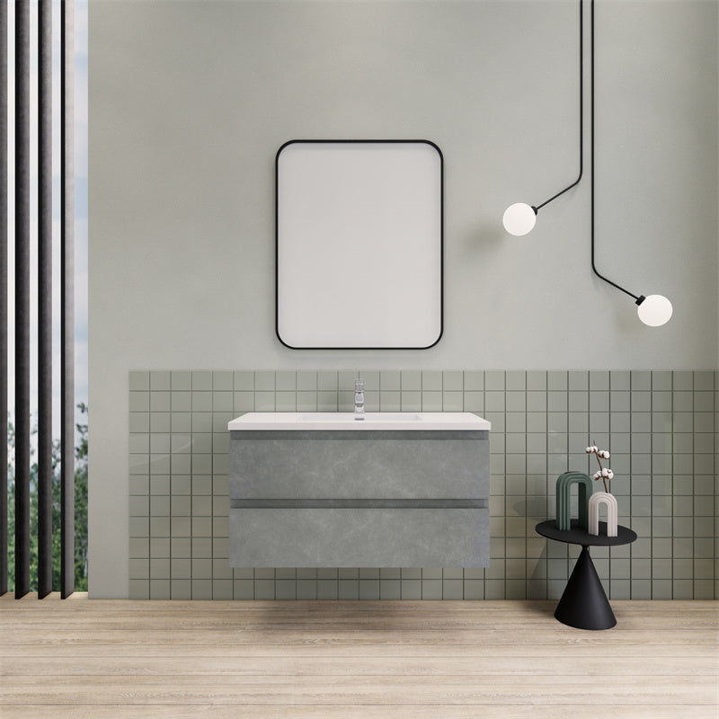 Magpie Floating Vanity in Cement Gray (24-84 inches)