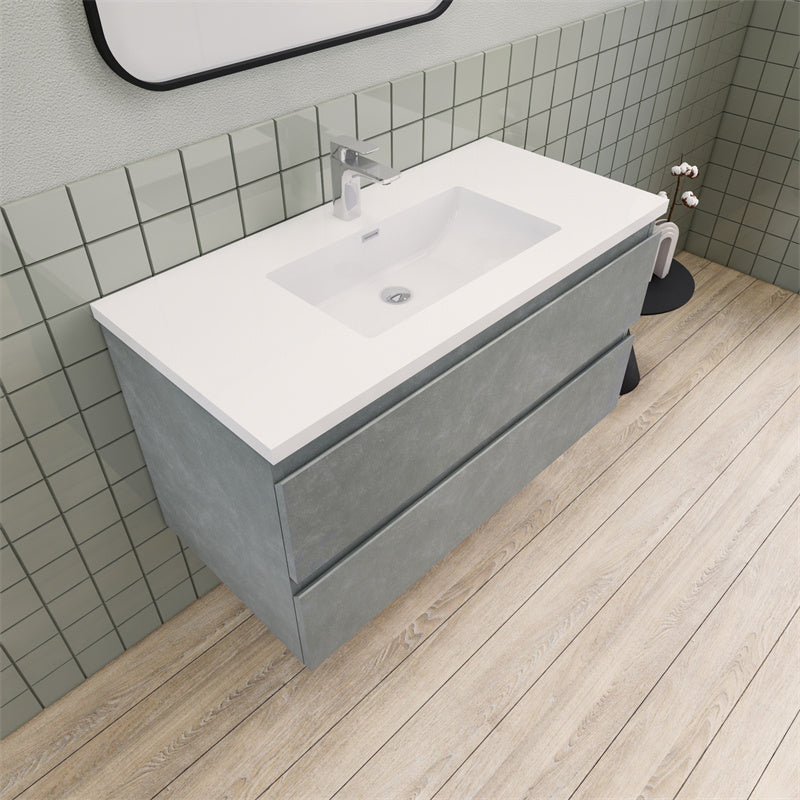 Magpie Floating Vanity in Cement Gray (24-84 inches)