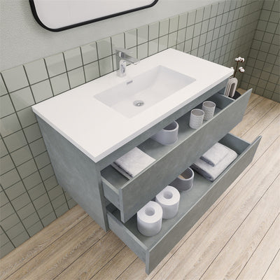 Magpie Floating Vanity in Cement Gray (24-84 inches)