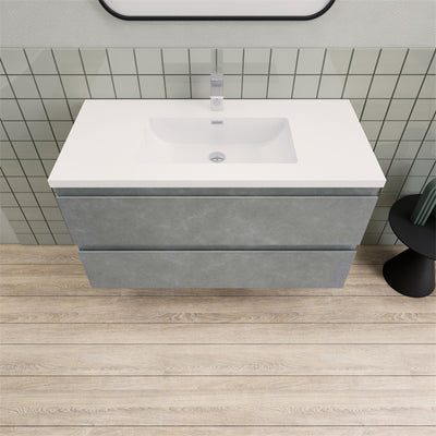 Magpie Floating Vanity in Cement Gray (24-84 inches)