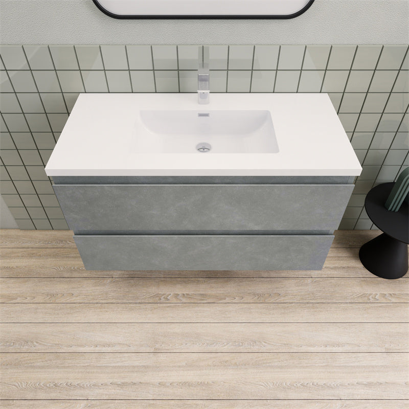 Magpie Floating Vanity in Cement Gray (24-84 inches)
