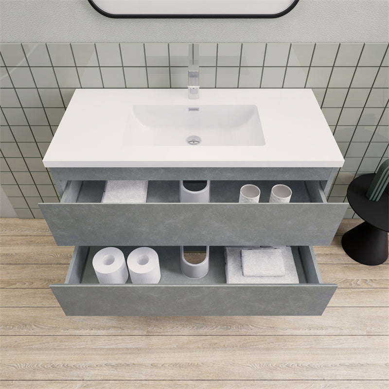 Magpie Floating Vanity in Cement Gray (24-84 inches)