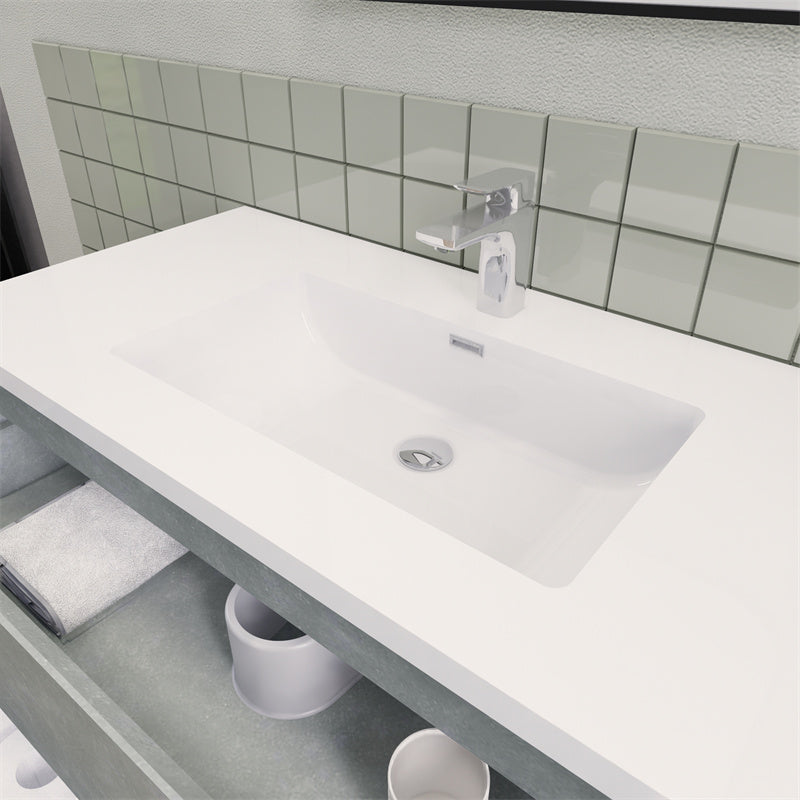 Magpie Floating Vanity in Cement Gray (24-84 inches)