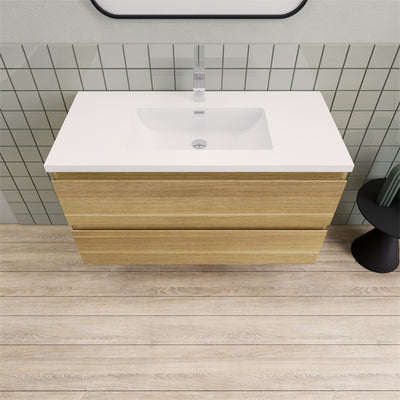 Magpie Floating Vanity in White Oak (24-84 inches)