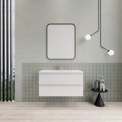 Magpie Floating Vanity in High Gloss White (24-84 inches)