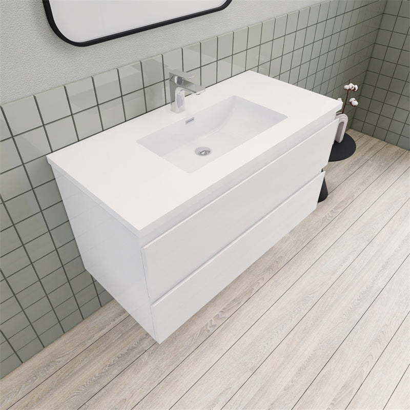 Magpie Floating Vanity in High Gloss White (24-84 inches)