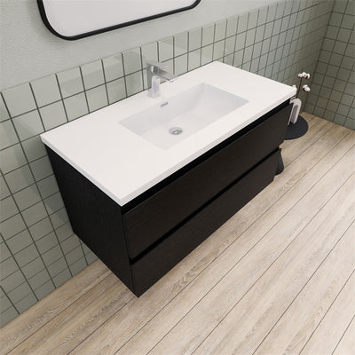 Magpie Floating Vanity in Rich Black Oak (24-84 inches)