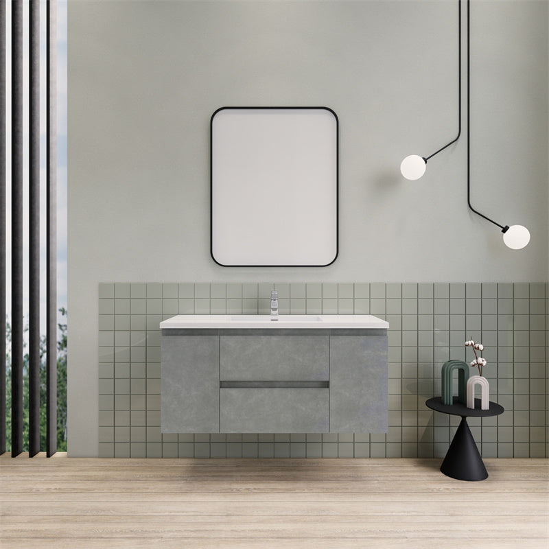 Magpie Floating Vanity in Cement Gray (24-84 inches)