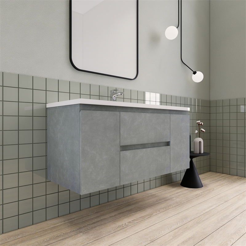 Magpie Floating Vanity in Cement Gray (24-84 inches)