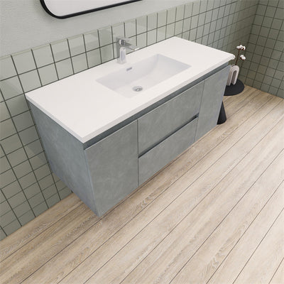 Magpie Floating Vanity in Cement Gray (24-84 inches)