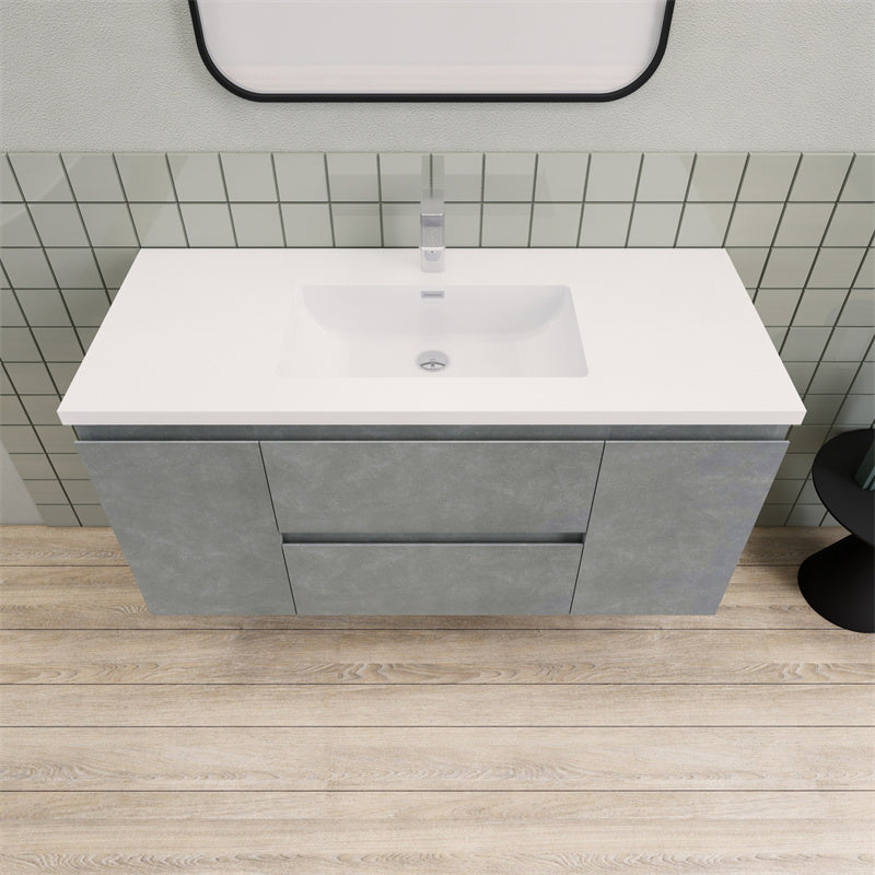 Magpie Floating Vanity in Cement Gray (24-84 inches)