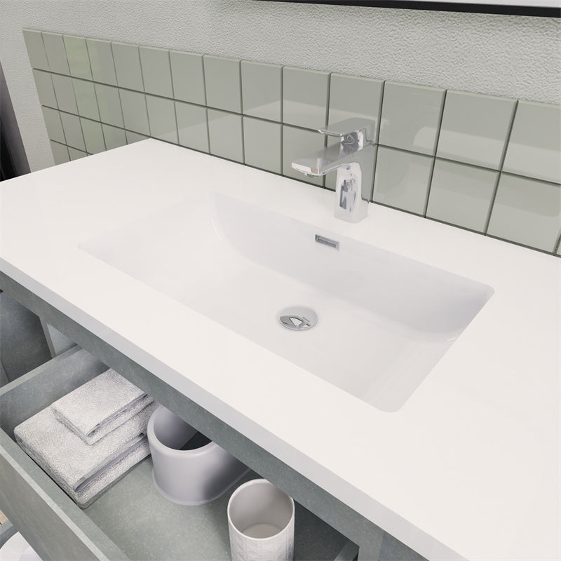 Magpie Floating Vanity in Cement Gray (24-84 inches)