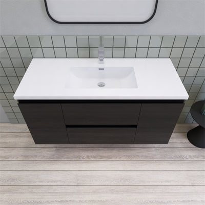 Magpie Floating Vanity in Glossy Black (24-84 inches)