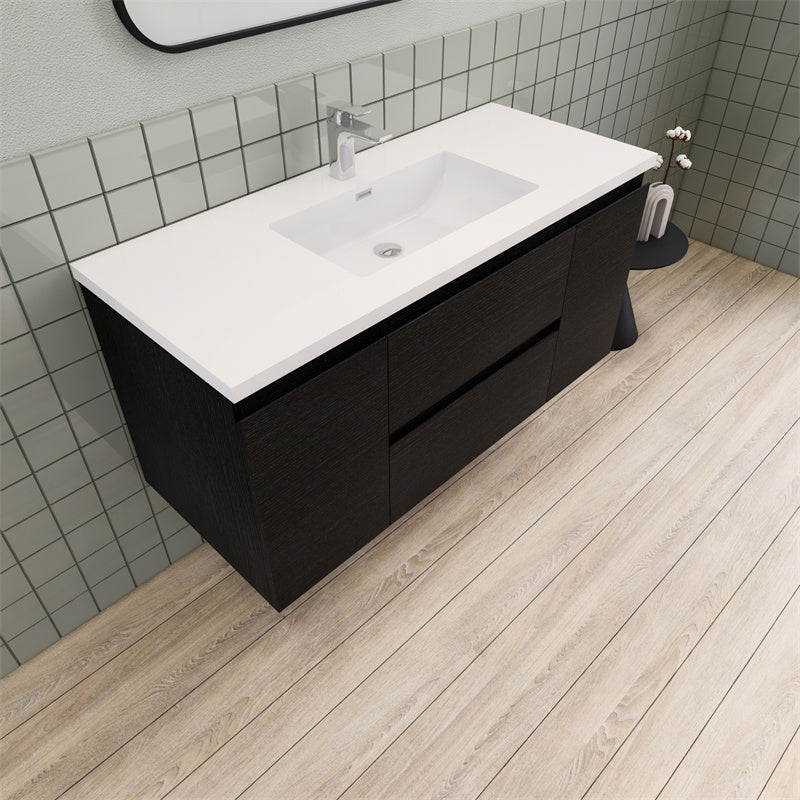 Magpie Floating Vanity in Rich Black Oak (24-84 inches)