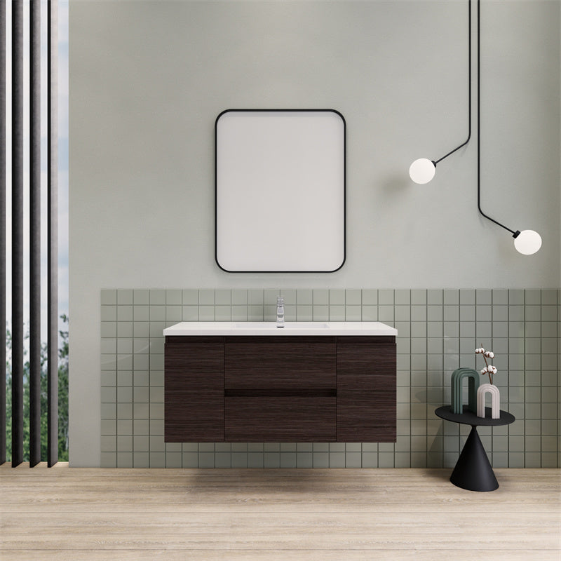 Magpie Floating Vanity in Dark Grey Oak (24-84 inches)