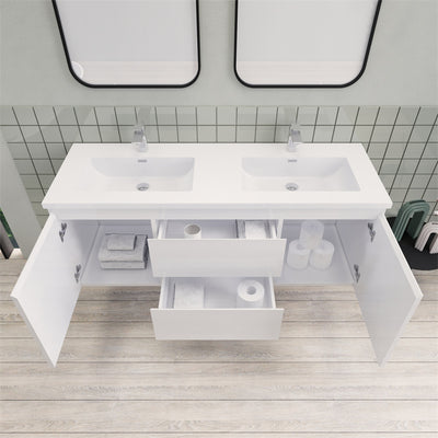 Magpie Floating Vanity in High Gloss White (24-84 inches)