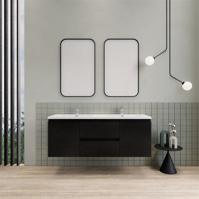 Magpie Floating Vanity in Rich Black Oak (24-84 inches)