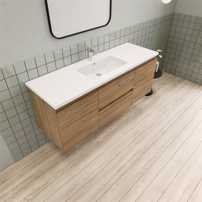 Magpie Floating Vanity in Natural Oak (24-84 inches)