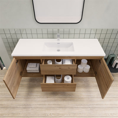 Magpie Floating Vanity in Natural Oak (24-84 inches)