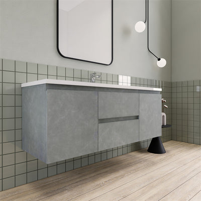 Magpie Floating Vanity in Cement Gray (24-84 inches)