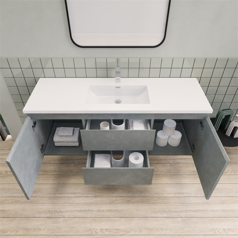 60" Magpie Floating Vanity in Cement Gray