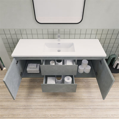 Magpie Floating Vanity in Cement Gray (24-84 inches)